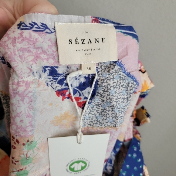 Sezane Mazy Top in Patchwork Vintage size 36 NWT - Picture 6 of 9